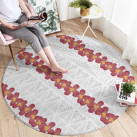 White Sunday Tonga Fakame Round Carpet Tongan Ngatu Heilala Lei LT14 - Polynesian Pride