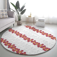 White Sunday Tonga Fakame Round Carpet Tongan Ngatu Heilala Lei LT14 - Polynesian Pride