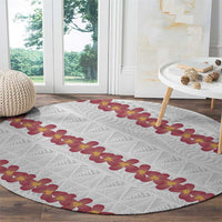 White Sunday Tonga Fakame Round Carpet Tongan Ngatu Heilala Lei LT14 - Polynesian Pride