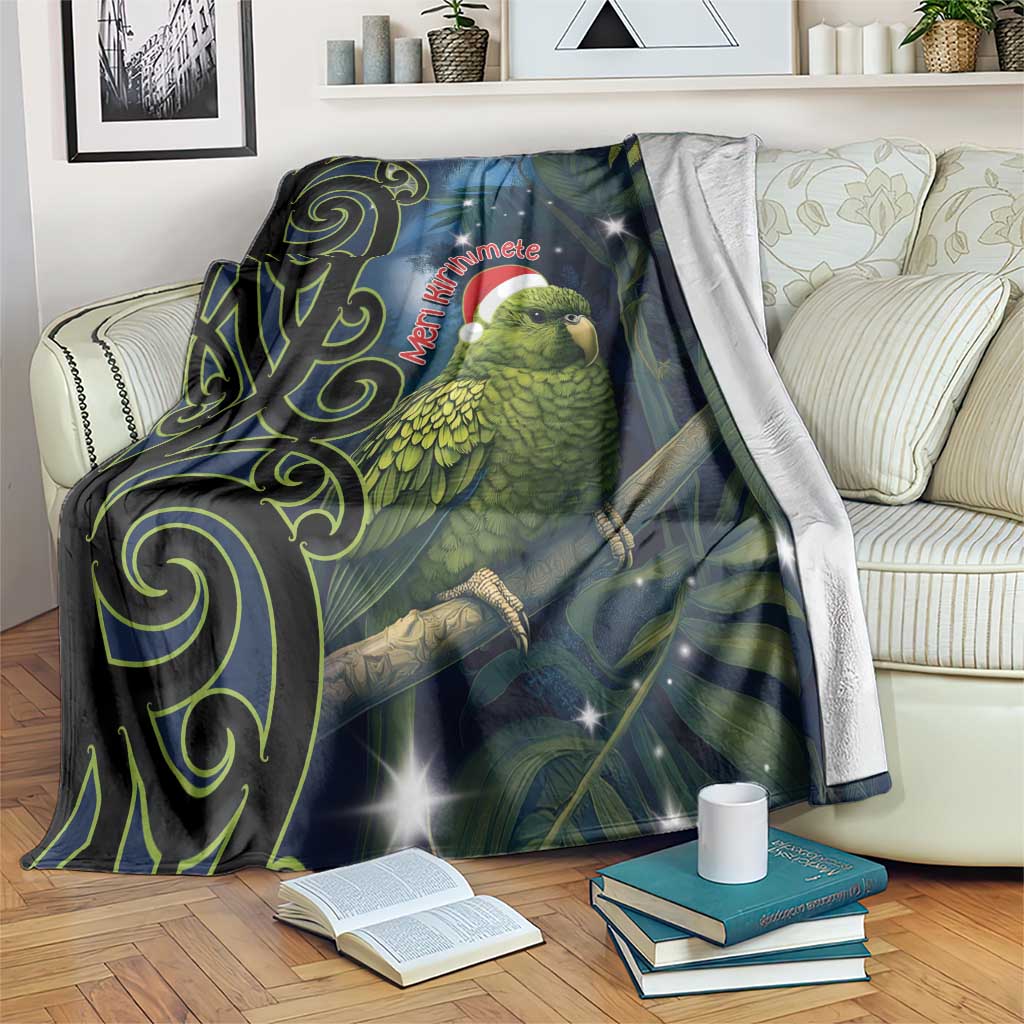 New Zealand Christmas Blanket Cute Kakapo Meri Kirihimete Maori Koru