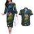 New Zealand Christmas Couples Matching Off The Shoulder Long Sleeve Dress and Hawaiian Shirt Cute Kakapo Meri Kirihimete Maori Koru