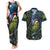 New Zealand Christmas Couples Matching Tank Maxi Dress and Hawaiian Shirt Cute Kakapo Meri Kirihimete Maori Koru