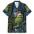 New Zealand Christmas Family Matching Off Shoulder Short Dress and Hawaiian Shirt Cute Kakapo Meri Kirihimete Maori Koru