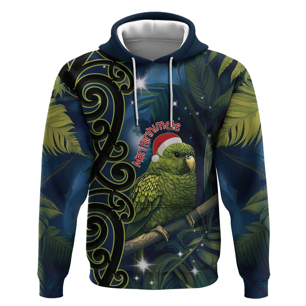 New Zealand Christmas Hoodie Cute Kakapo Meri Kirihimete Maori Koru