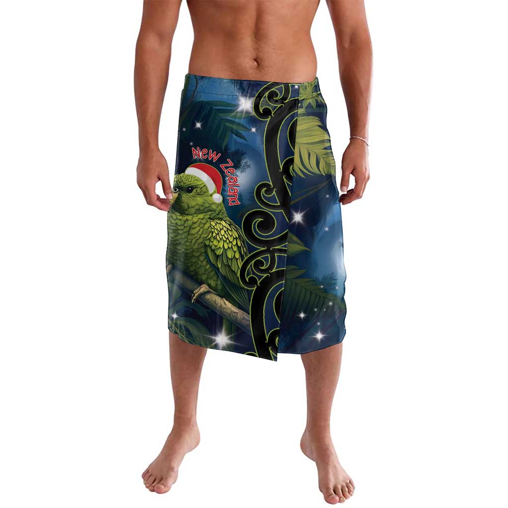 New Zealand Christmas Lavalava Cute Kakapo Meri Kirihimete Maori Koru LT14 Blue - Polynesian Pride
