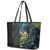 New Zealand Christmas Leather Tote Bag Cute Kakapo Meri Kirihimete Maori Koru