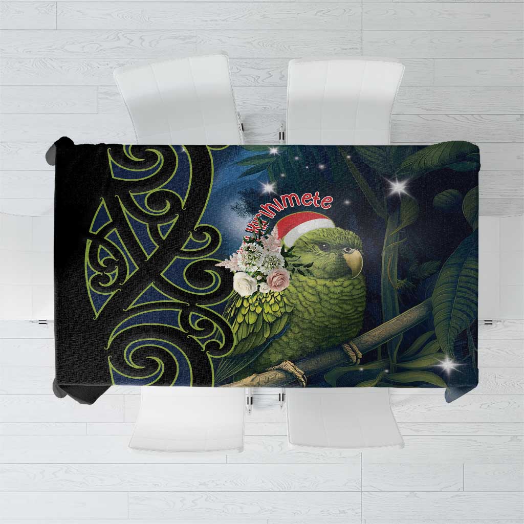 New Zealand Christmas Tablecloth Cute Kakapo Meri Kirihimete Maori Koru