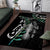 Personalised New Zealand Silver Fern Rugby Area Rug Paua Shell With Champions Trophy History NZ Forever LT14 Black - Polynesian Pride