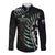 Personalised New Zealand Silver Fern Rugby Long Sleeve Button Shirt Paua Shell With Champions Trophy History NZ Forever LT14 Unisex Black - Polynesian Pride