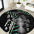 Personalised New Zealand Silver Fern Rugby Round Carpet Paua Shell With Champions Trophy History NZ Forever LT14 Black - Polynesian Pride