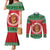 Personalized Hawaii Christmas Couples Matching Mermaid Dress and Long Sleeve Button Shirt Tiki Santa Mele Kalikimaka