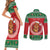 Personalized Hawaii Christmas Couples Matching Short Sleeve Bodycon Dress and Long Sleeve Button Shirt Tiki Santa Mele Kalikimaka