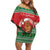 Personalized Hawaii Christmas Family Matching Off Shoulder Short Dress and Hawaiian Shirt Tiki Santa Mele Kalikimaka