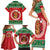 Personalized Hawaii Christmas Family Matching Short Sleeve Bodycon Dress and Hawaiian Shirt Tiki Santa Mele Kalikimaka