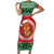 Personalized Hawaii Christmas Family Matching Short Sleeve Bodycon Dress and Hawaiian Shirt Tiki Santa Mele Kalikimaka