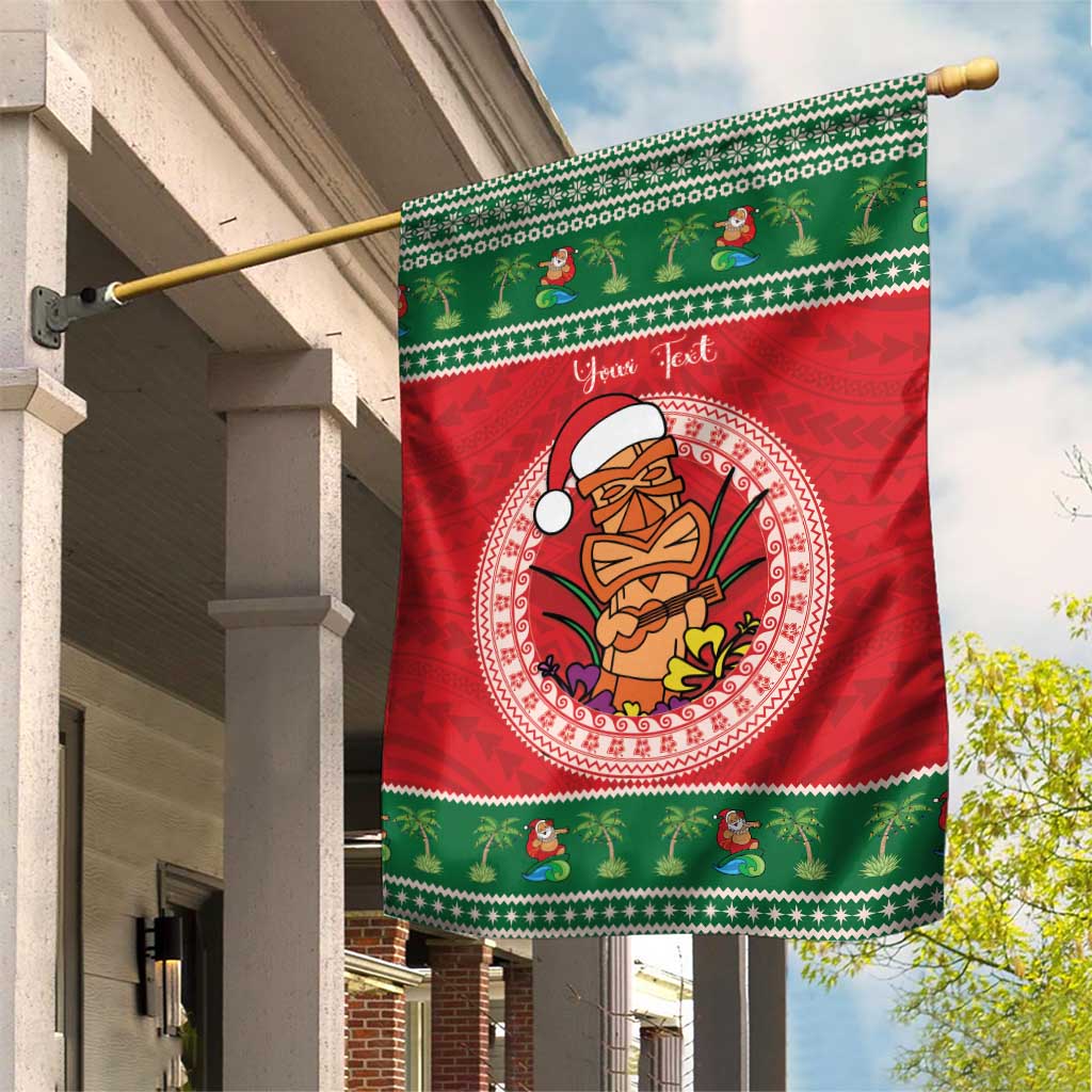 Personalized Hawaii Christmas Garden Flag Tiki Santa Mele Kalikimaka LT14 House Flag Red - Polynesian Pride
