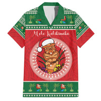 Personalized Hawaii Christmas Hawaiian Shirt Tiki Santa Mele Kalikimaka LT14 Red - Polynesian Pride