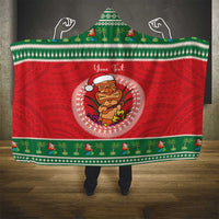 Personalized Hawaii Christmas Hooded Blanket Tiki Santa Mele Kalikimaka LT14 - Polynesian Pride
