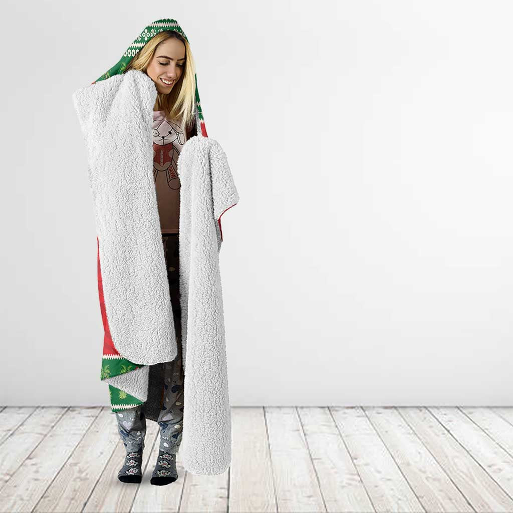 Personalized Hawaii Christmas Hooded Blanket Tiki Santa Mele Kalikimaka LT14 - Polynesian Pride