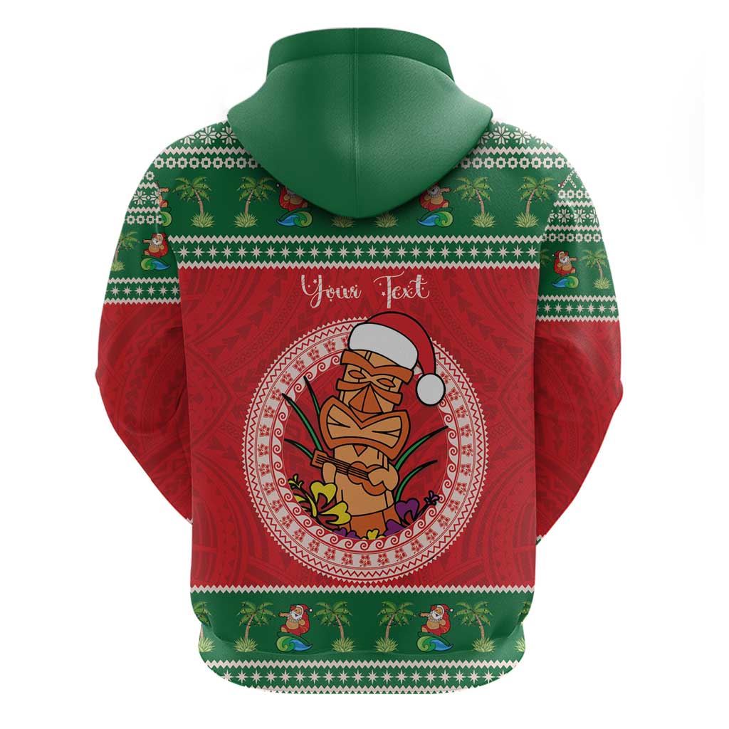 Personalized Hawaii Christmas Hoodie Tiki Santa Mele Kalikimaka LT14 - Polynesian Pride