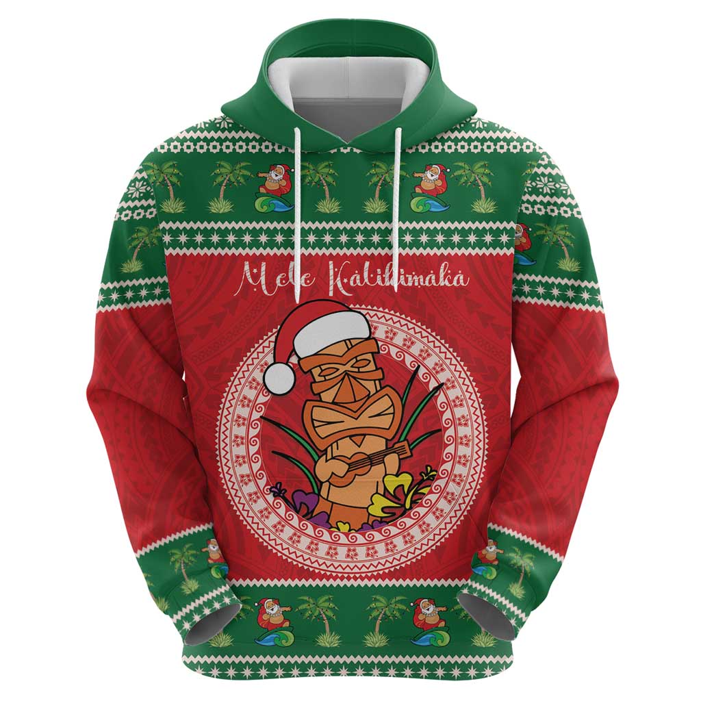Personalized Hawaii Christmas Hoodie Tiki Santa Mele Kalikimaka LT14 - Polynesian Pride