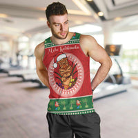 Personalized Hawaii Christmas Men Tank Top Tiki Santa Mele Kalikimaka LT14 Red - Polynesian Pride