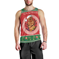 Personalized Hawaii Christmas Men Tank Top Tiki Santa Mele Kalikimaka LT14 - Polynesian Pride