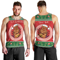Personalized Hawaii Christmas Men Tank Top Tiki Santa Mele Kalikimaka LT14 - Polynesian Pride