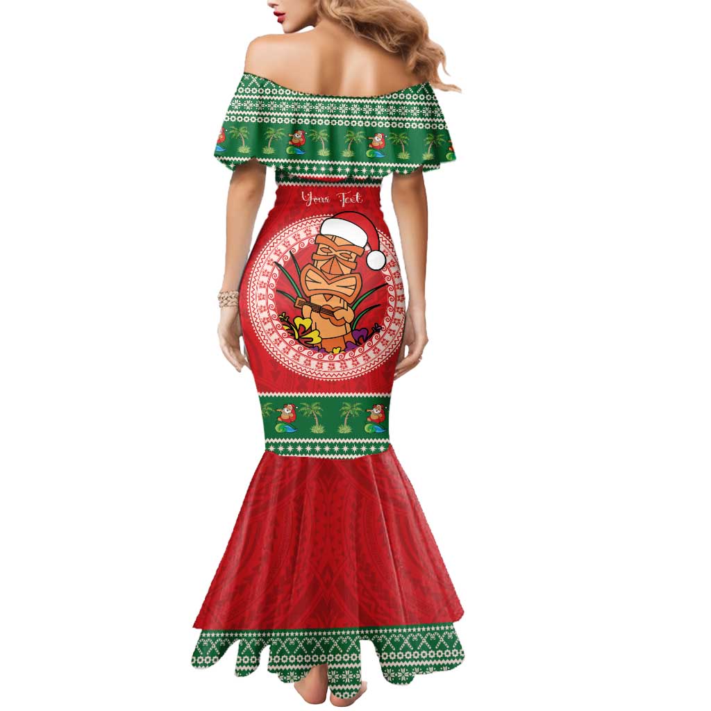 Personalized Hawaii Christmas Mermaid Dress Tiki Santa Mele Kalikimaka LT14 - Polynesian Pride