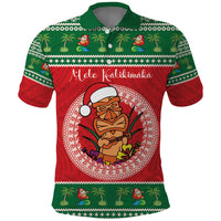 Personalized Hawaii Christmas Polo Shirt Tiki Santa Mele Kalikimaka LT14 Red - Polynesian Pride