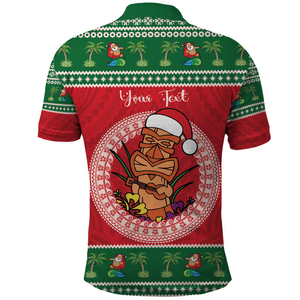 Personalized Hawaii Christmas Polo Shirt Tiki Santa Mele Kalikimaka LT14 - Polynesian Pride