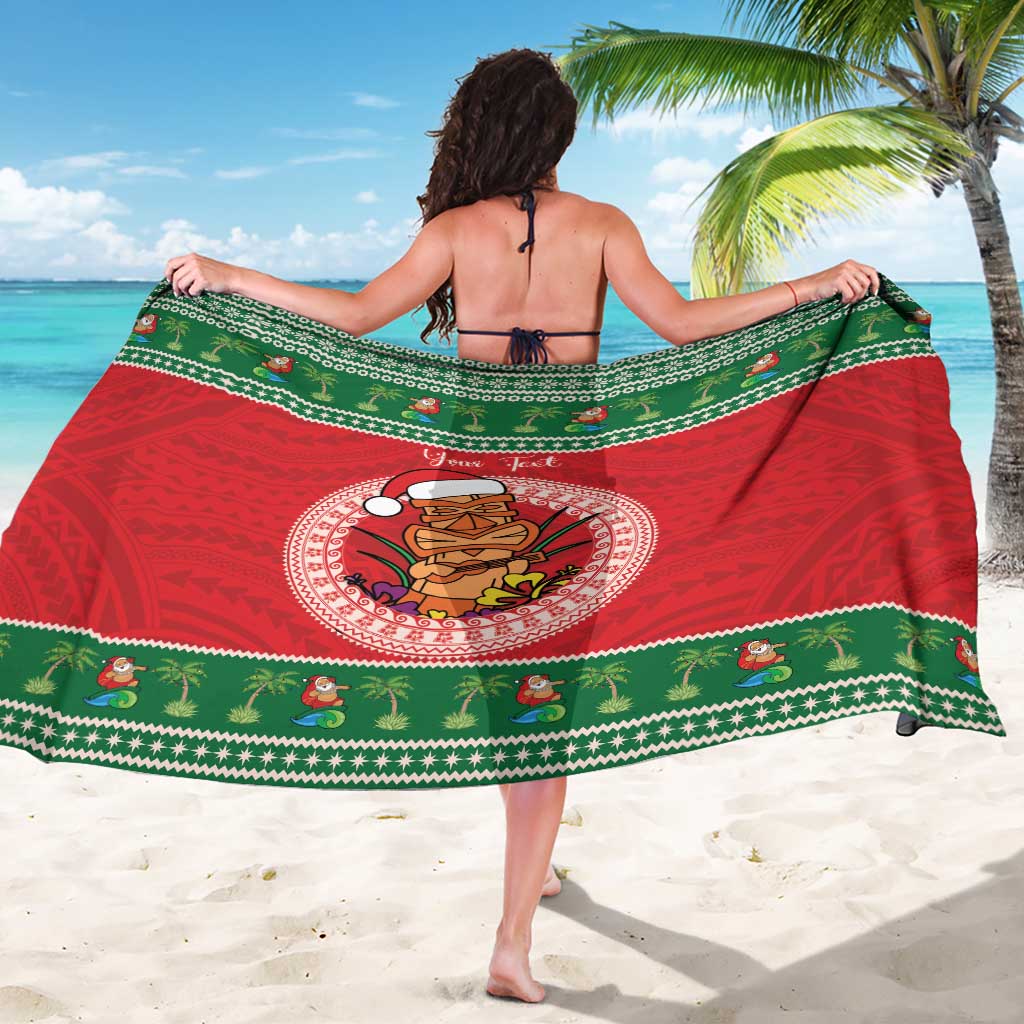 Personalized Hawaii Christmas Sarong Tiki Santa Mele Kalikimaka LT14 - Polynesian Pride