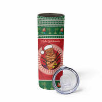 Personalized Hawaii Christmas Skinny Tumbler Tiki Santa Mele Kalikimaka LT14 - Polynesian Pride