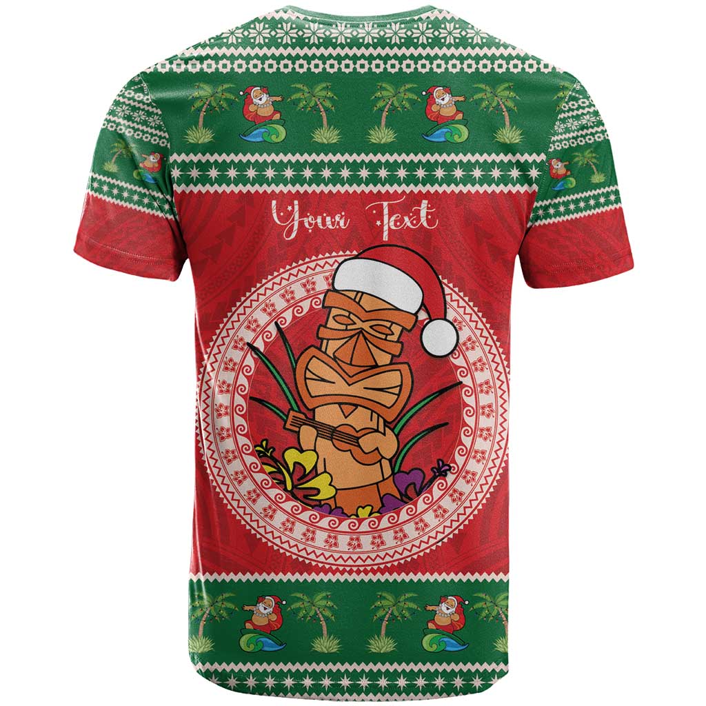 Personalized Hawaii Christmas T Shirt Tiki Santa Mele Kalikimaka LT14 - Polynesian Pride