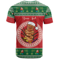 Personalized Hawaii Christmas T Shirt Tiki Santa Mele Kalikimaka LT14 - Polynesian Pride