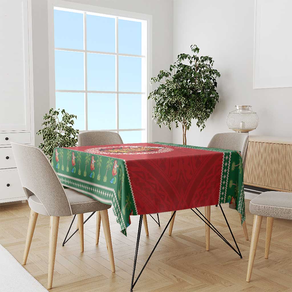 Personalized Hawaii Christmas Tablecloth Tiki Santa Mele Kalikimaka LT14 - Polynesian Pride