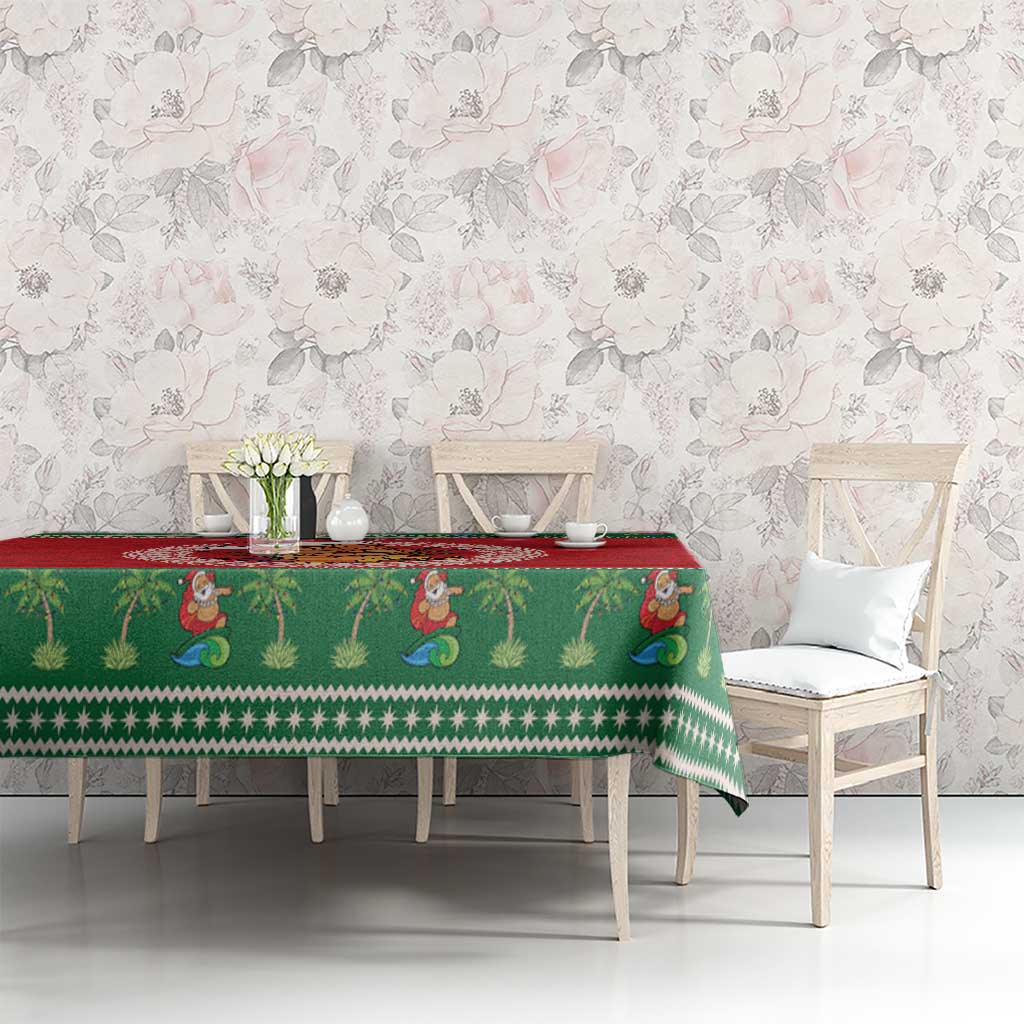 Personalized Hawaii Christmas Tablecloth Tiki Santa Mele Kalikimaka LT14 - Polynesian Pride