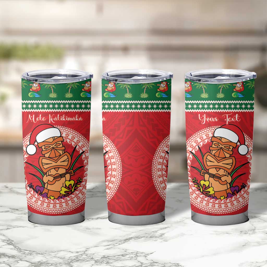 Personalized Hawaii Christmas Tumbler Cup Tiki Santa Mele Kalikimaka LT14 - Polynesian Pride
