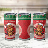Personalized Hawaii Christmas Tumbler Cup Tiki Santa Mele Kalikimaka LT14 - Polynesian Pride