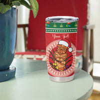 Personalized Hawaii Christmas Tumbler Cup Tiki Santa Mele Kalikimaka LT14 - Polynesian Pride