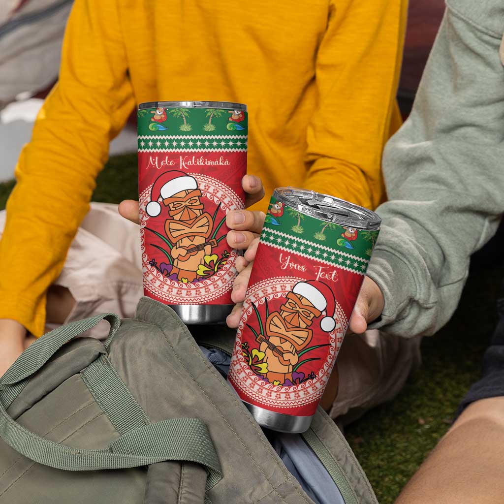 Personalized Hawaii Christmas Tumbler Cup Tiki Santa Mele Kalikimaka LT14 - Polynesian Pride