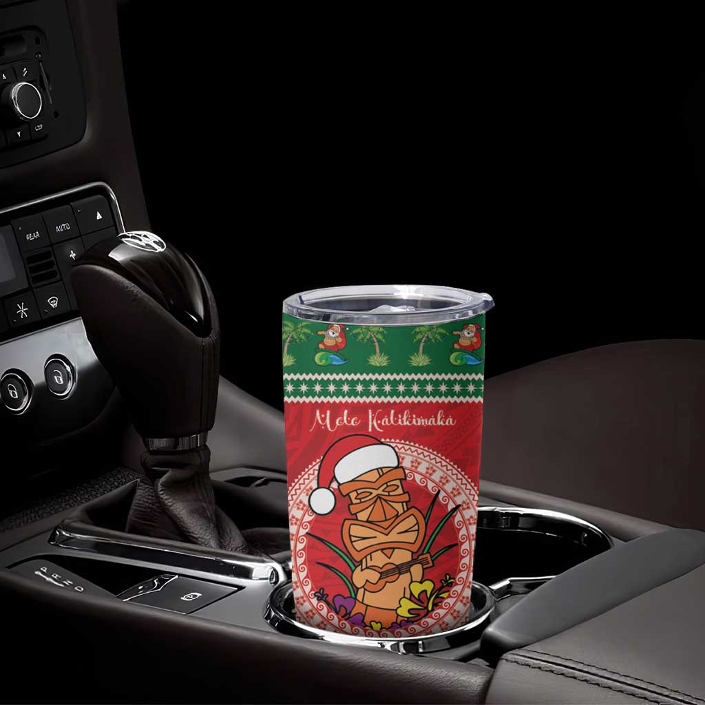 Personalized Hawaii Christmas Tumbler Cup Tiki Santa Mele Kalikimaka LT14 - Polynesian Pride