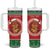 Personalized Hawaii Christmas Tumbler With Handle Tiki Santa Mele Kalikimaka