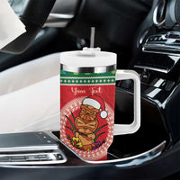 Personalized Hawaii Christmas Tumbler With Handle Tiki Santa Mele Kalikimaka LT14 - Polynesian Pride