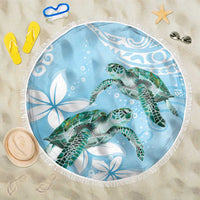 Polynesia Valentine's Day Beach Blanket SeaTurtle Couple Polynesian - Fairy Sparkles Color LT14 One Size 150cm Blue - Polynesian Pride