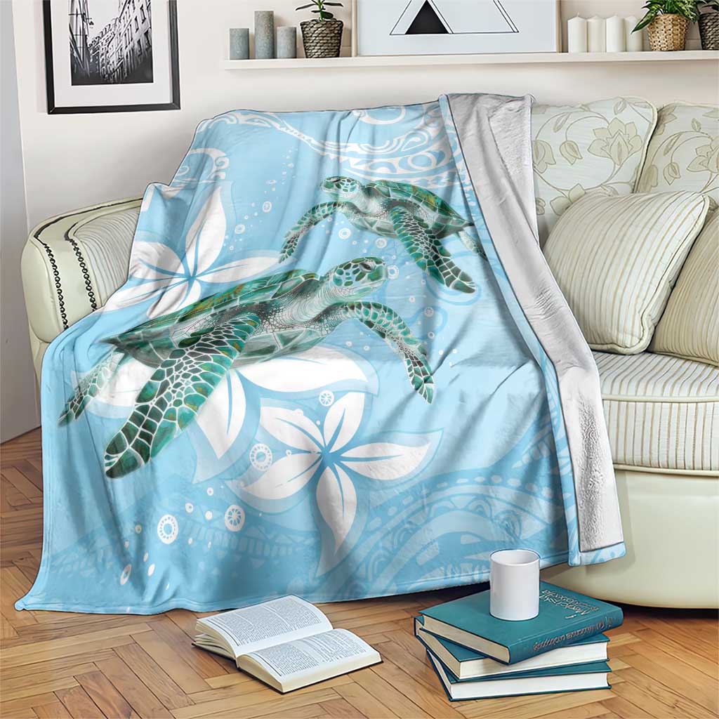 Polynesia Valentine's Day Blanket SeaTurtle Couple Polynesian - Fairy Sparkles Color LT14 Blue - Polynesian Pride