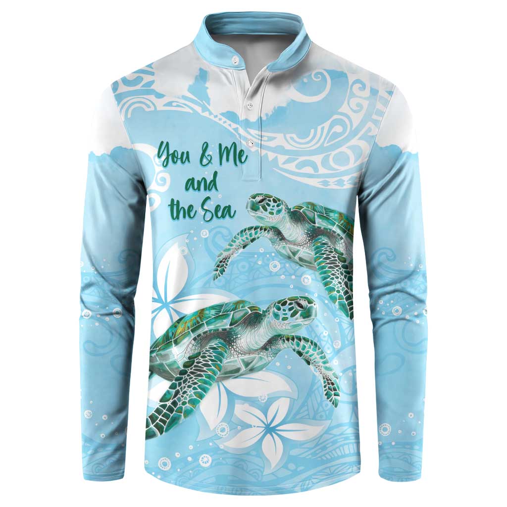 Personalised Polynesia Valentine's Day Button Sweatshirt SeaTurtle Couple Polynesian - Fairy Sparkles Color LT14 Blue - Polynesian Pride