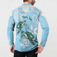 Personalised Polynesia Valentine's Day Button Sweatshirt SeaTurtle Couple Polynesian - Fairy Sparkles Color LT14 - Polynesian Pride
