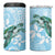 Personalised Polynesia Valentine's Day 4 in 1 Can Cooler Tumbler SeaTurtle Couple Polynesian - Fairy Sparkles Color