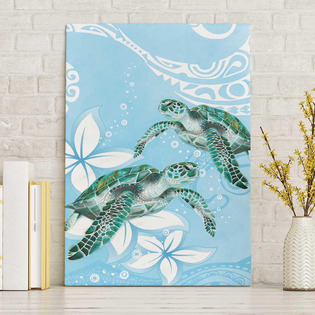 Polynesia Valentine's Day Canvas Wall Art SeaTurtle Couple Polynesian - Fairy Sparkles Color LT14 Without Frame Blue - Polynesian Pride